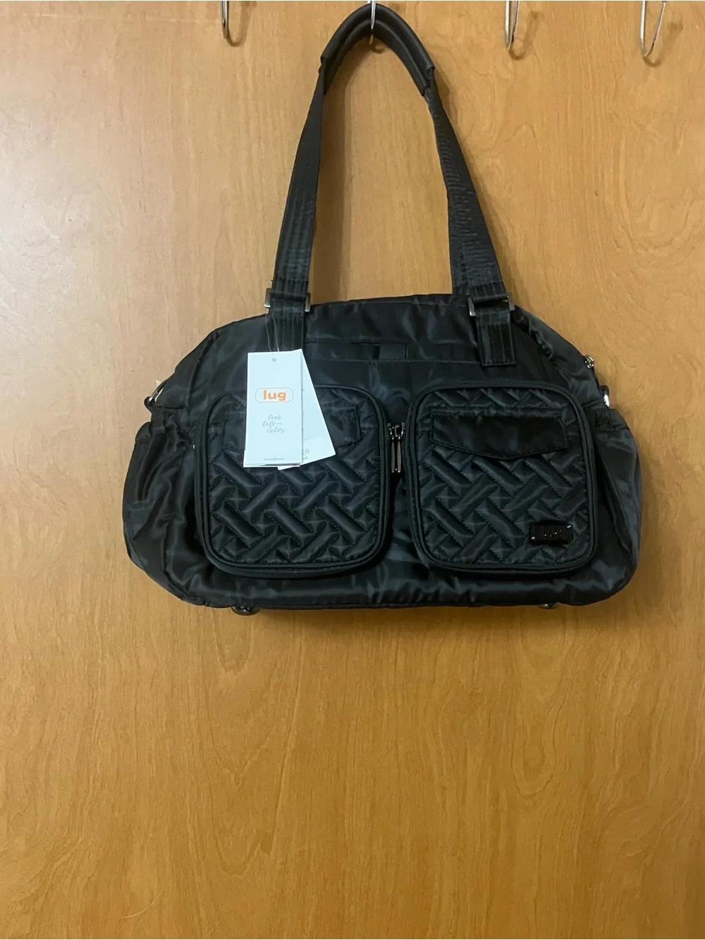 Lug Jumper Women's Midnight Black RFID Crossbody Carry All Tote New With Tags